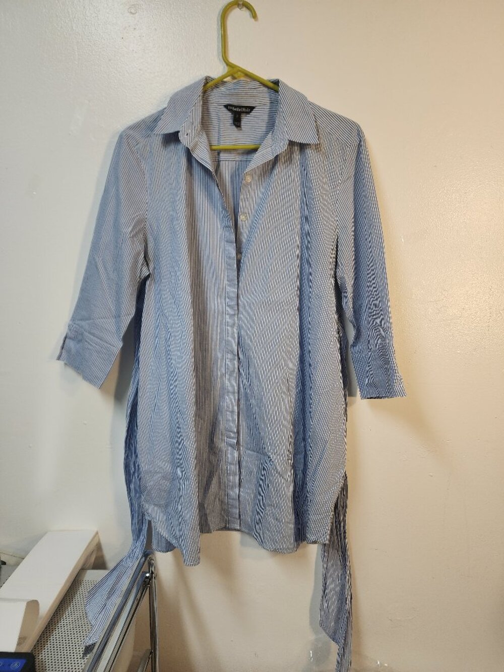 Maternity Isabella Oliver blue stripe shirt dress size 3 = medium (8)